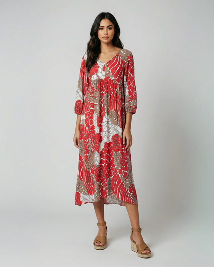 2 Tone Floral Smock Dress