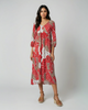 2 Tone Floral Smock Dress