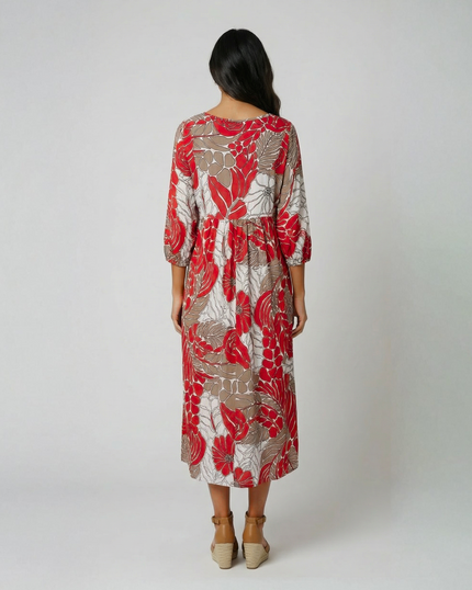 2 Tone Floral Smock Dress