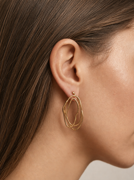 Abstract Oval Studs