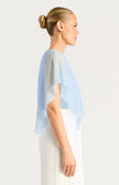 Blue Wisteria Sheer Cape Top