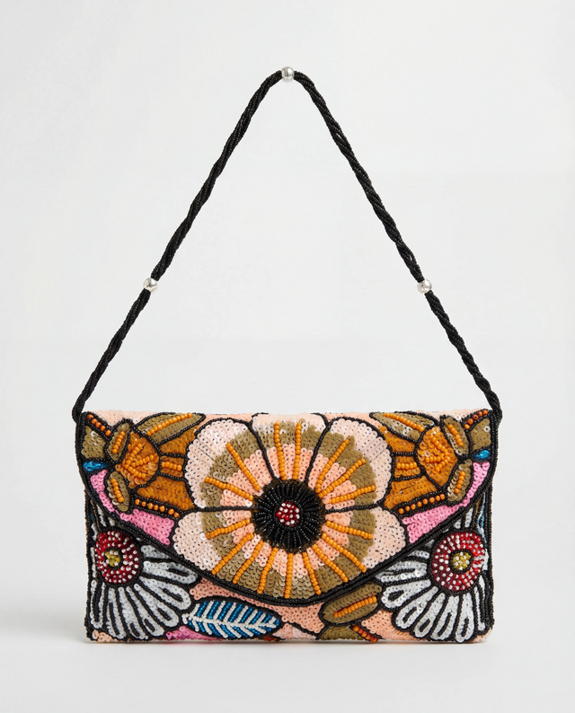 Sunshine Flower Pouch - Black