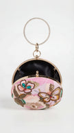 Butterfly Floral Round Clutch
