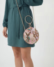 Butterfly Floral Round Clutch