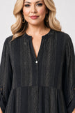 Lurex Striped TabSlv Dress - Black