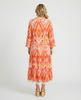 Chevron Tiered Dress with Trim