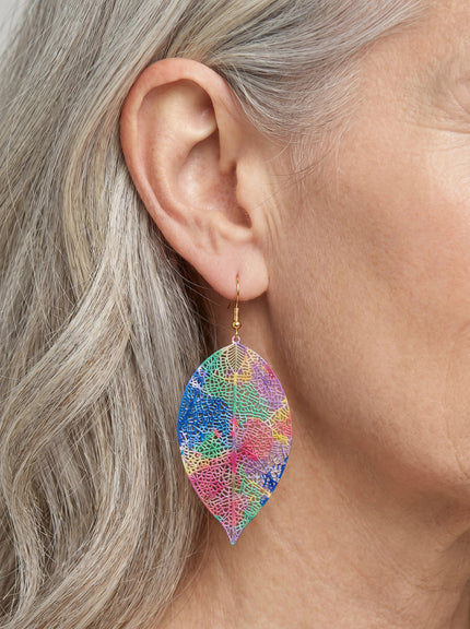 Coloured Leaf Earrings