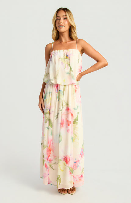 Rosabelle Dress - Cream/Pink