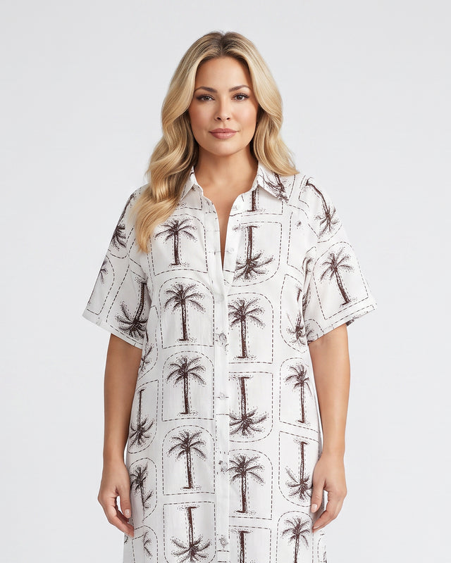Desert Palm Shirt Dress