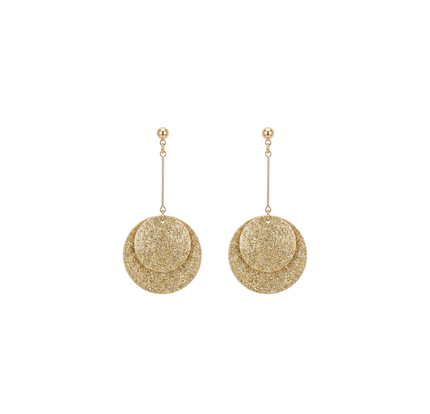 Double Disc Earrings - Gold