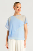 Blue Wisteria Sheer Cape Top