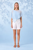 Blue Wisteria Sheer Cape Top