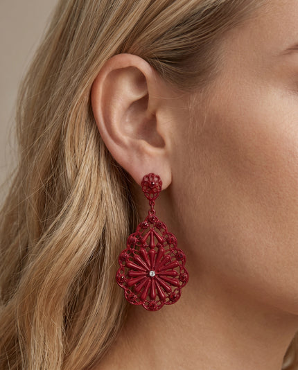 Red Mandolin Earrings