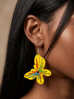 Threaded Butterfly Earrings - Yellow