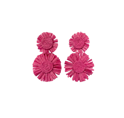 Raffia Tiered Flowers - Pink