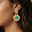 Double Disc Earring - Turquoise