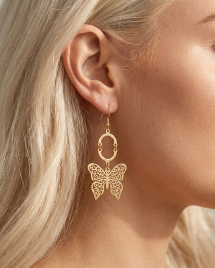 Butterfly Dangles - Gold
