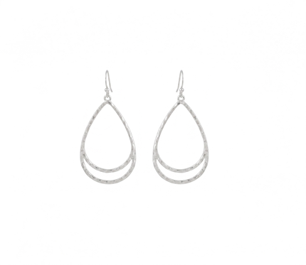 Bevelled Hoop Earring - Silver