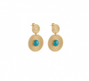 Double Disc Earring - Turquoise