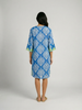 Embroidered Tunic Dress - Blue