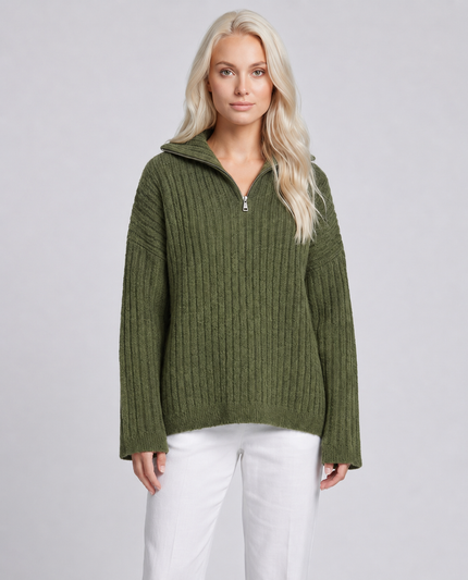 Evermore Half Zip Knit Jumper