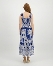 Tropical Blue Shirred Sundress