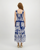 Tropical Blue Shirred Sundress