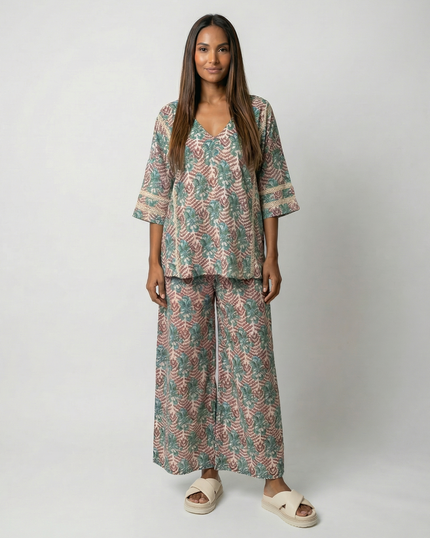 Lace Trim Oversized Top