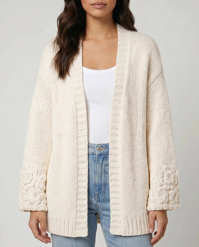 Flora Open Cardi - Cream