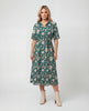 Floral Rounded Hem Shirt Dress