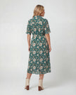 Floral Rounded Hem Shirt Dress