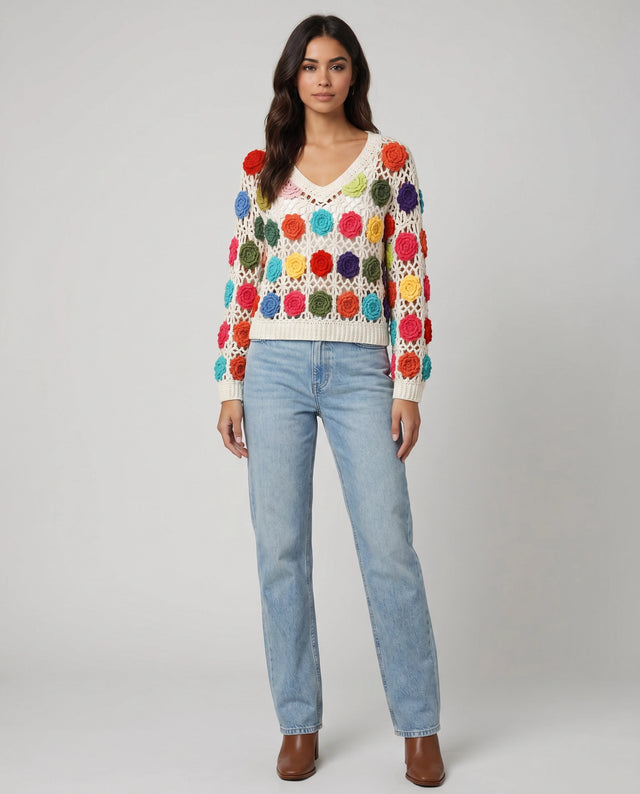Flower Power Crochet Jumper
