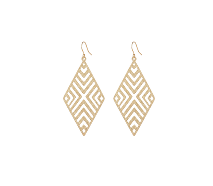 Geo Diamond Earrings - Gold