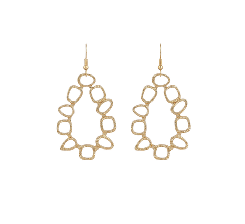Geo Hoop Earrings - Gold