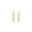 Glass Rectangle Earrings - Clear