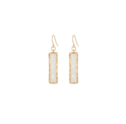 Glass Rectangle Earrings - Clear