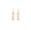 Glass Rectangle Earrings - Clear