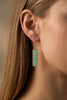 Glass Rectangle Earrings - Green