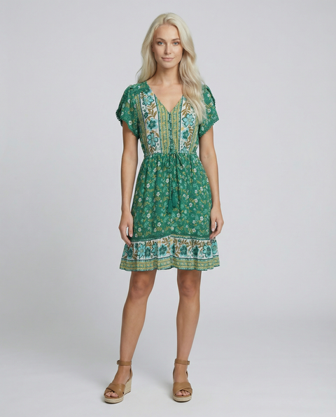 Green Garden Mini Dress