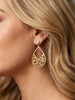 Half Swirl Teardrop Earrings - Gold