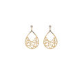 Half Swirl Teardrop Earrings - Gold
