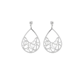 Half Swirl Teardrop Earrings - Silver