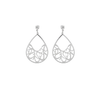 Half Swirl Teardrop Earrings - Silver