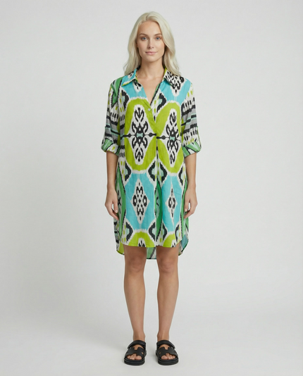 Ikat Shirt Dress