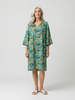 Pintuck Frill Sleeve Dress - Green