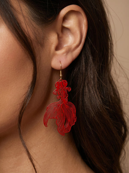 Odd Fish Earrings - Red