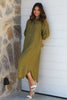 Olive Midi Shirt Dress