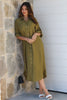 Olive Midi Shirt Dress
