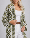 Olive Bloom Crochet Cardi