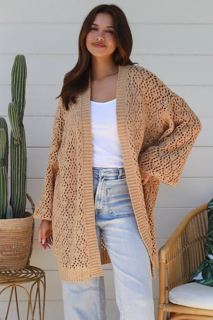 Open Cardi Blouse Sleeve - Caramel